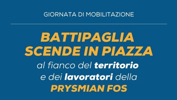 Prysmian FOS A Battipaglia: La Città Si Prepara Alla Mobilitazione Del 18 Marzo