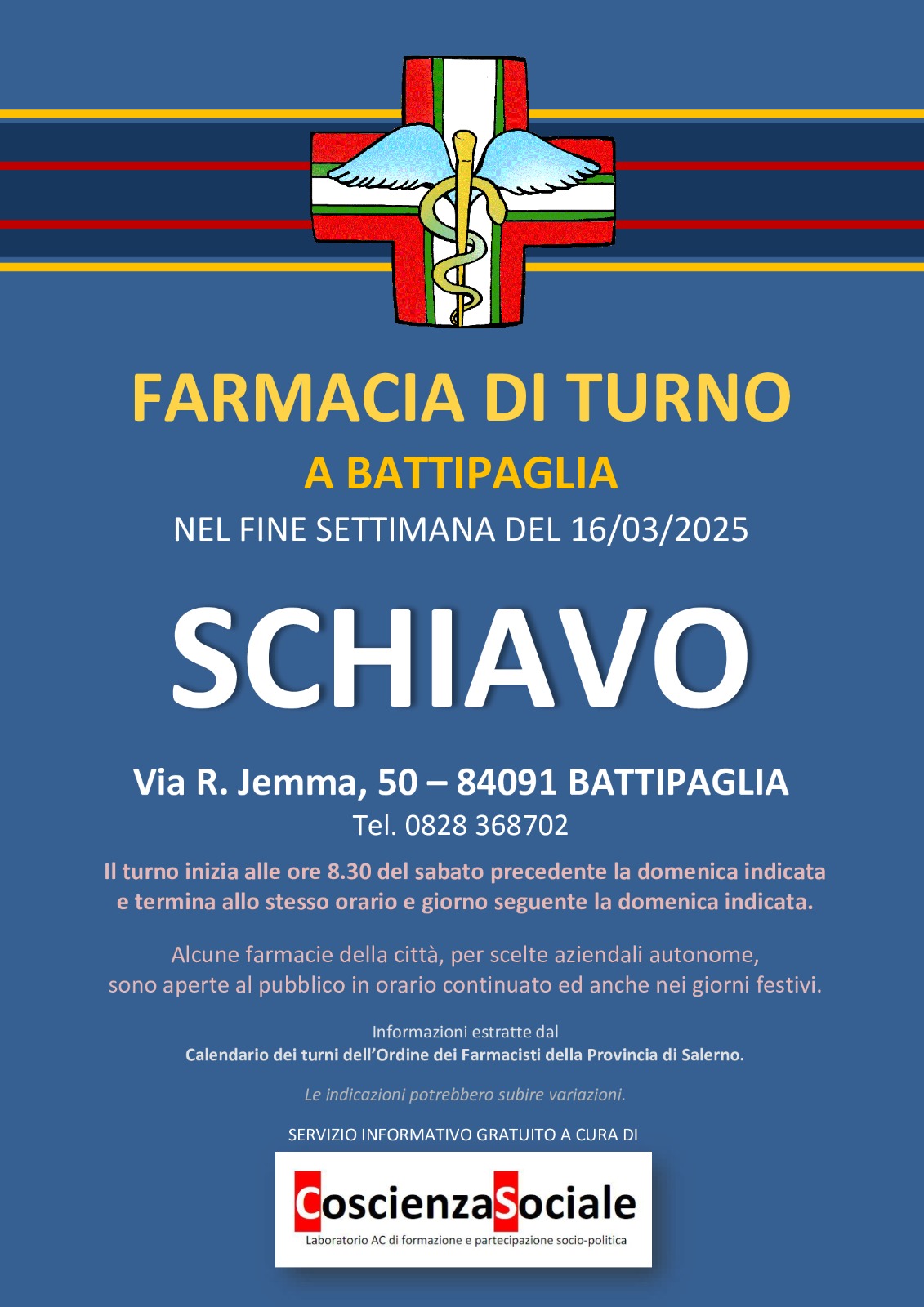 Farmacia Di Turno A Battipaglia: Servizio Per Il Fine Settimana Del 16 Marzo 2025