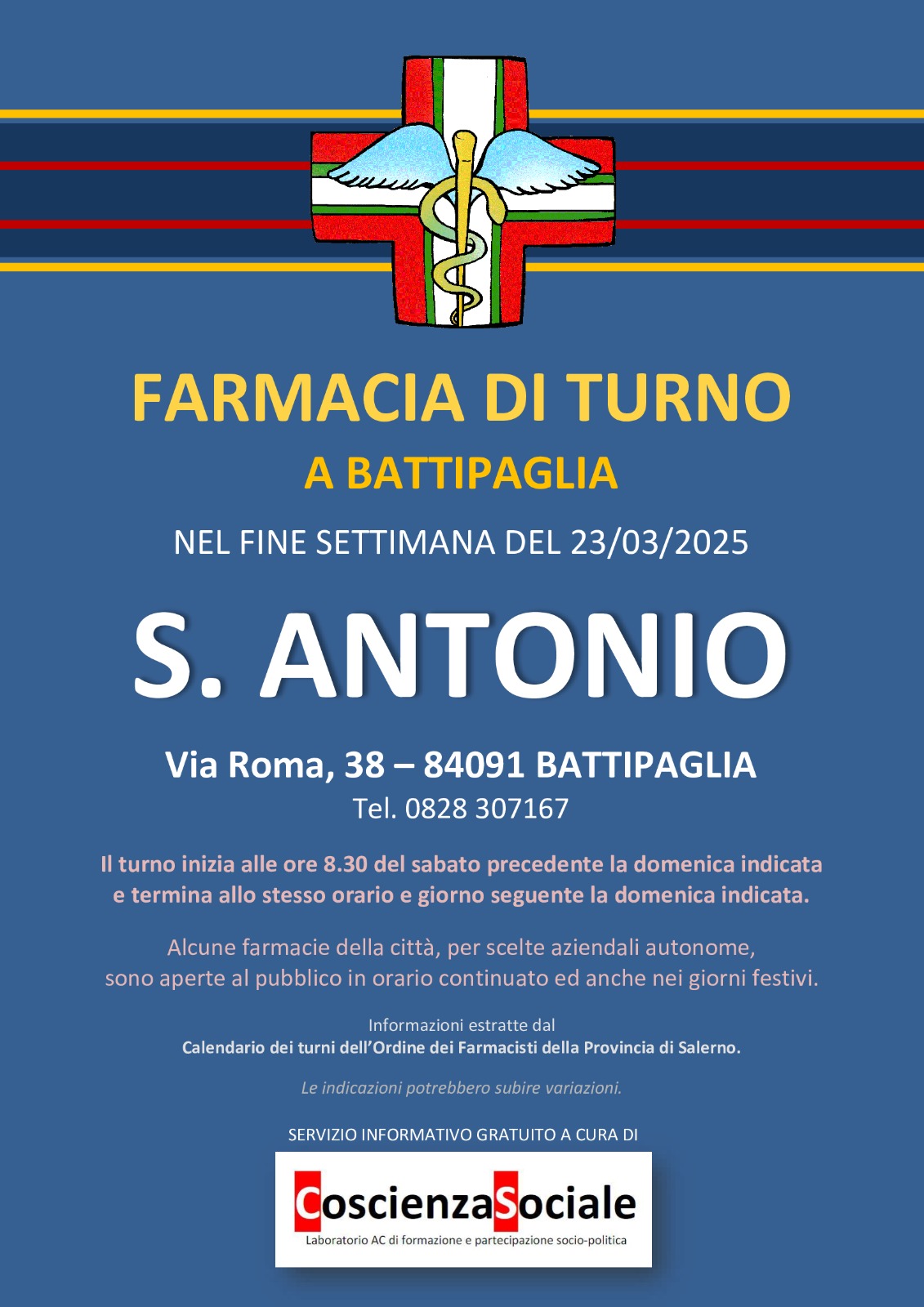 Farmacia Di Turno A Battipaglia – Weekend Del 23 Marzo 2025